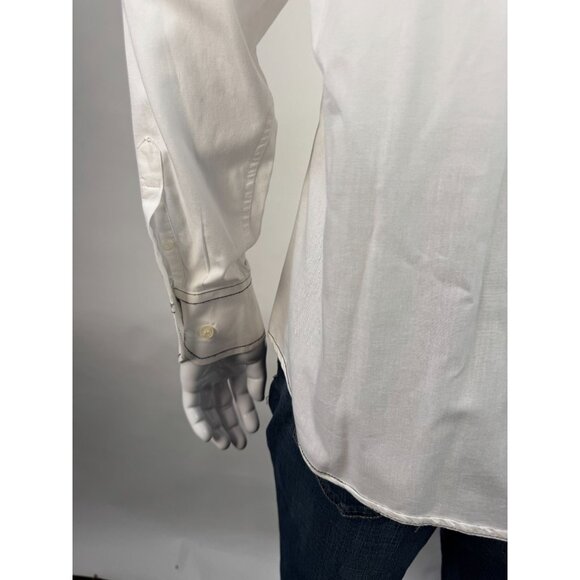 Zeuz Mens Button-Up Shirt With Eagle Graphic & FOR Text On Shoulder M 100% Cotto - Picture 10 of 16